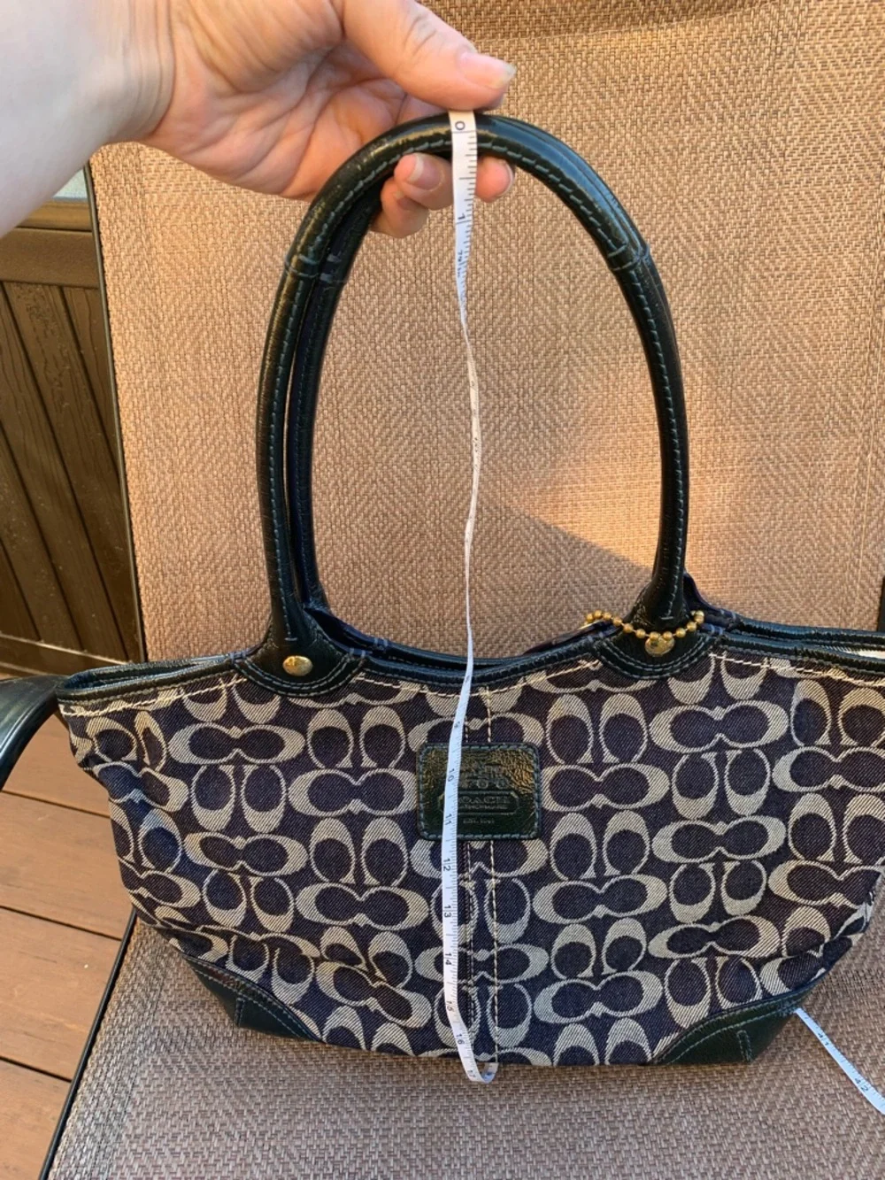 Coach 12573 denim blue and Gray Signature Bleeker Tote Bag with matching wallet - Picture 14 of 16